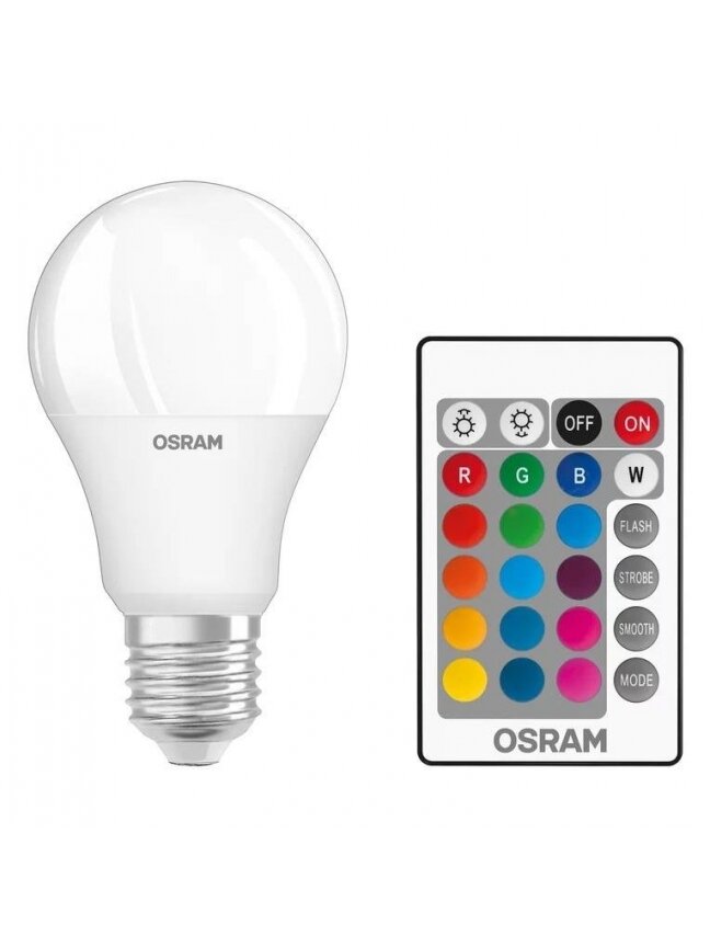 LED lemputės OSRAM, A60, E27, 9 W, 806 lm, RGBW, 2 vnt. 2
