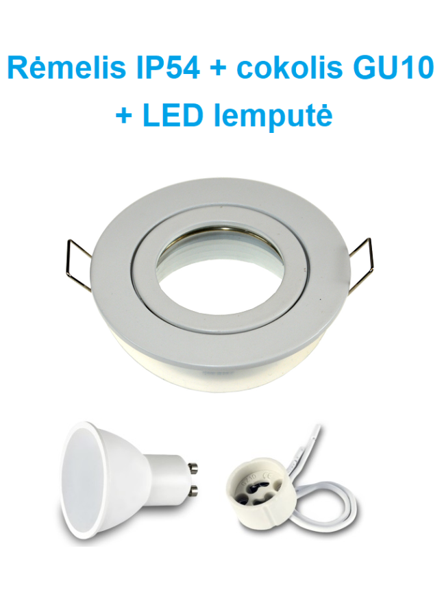 LED šviestuvas į pakalimą GU10, baltas LED šviestuvas į pakalimą GU10, baltas