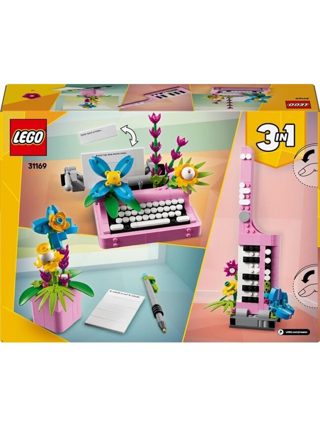 LEGO® Creator Typewriter with Flowers 31169, 363 vnt. 1 LEGO® Creator Typewriter with Flowers 31169, 363 vnt. 1