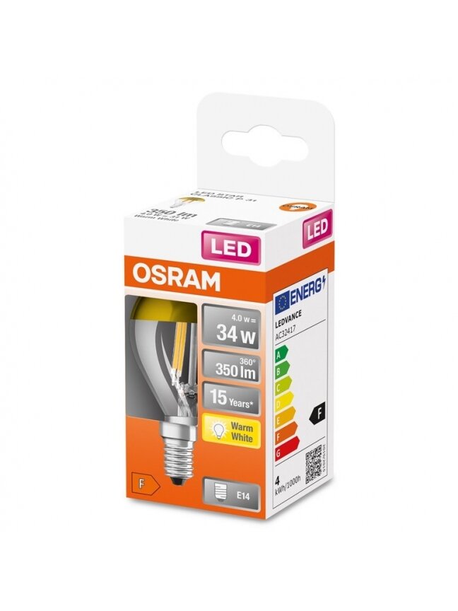 LEMP LED P34 E14 4W 827 380LM AUKS 1