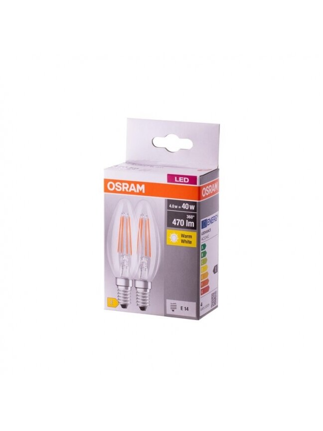 Lemputė Osram LED, B40, šiltai balta, E14, 4 W, 470 lm 1 Lemputė Osram LED, B40, šiltai balta, E14, 4 W, 470 lm 1