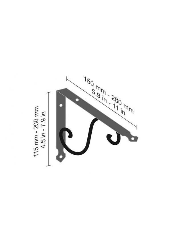Lentynos laikiklis Dolle Ornament, 150x200 mm, juoda 1