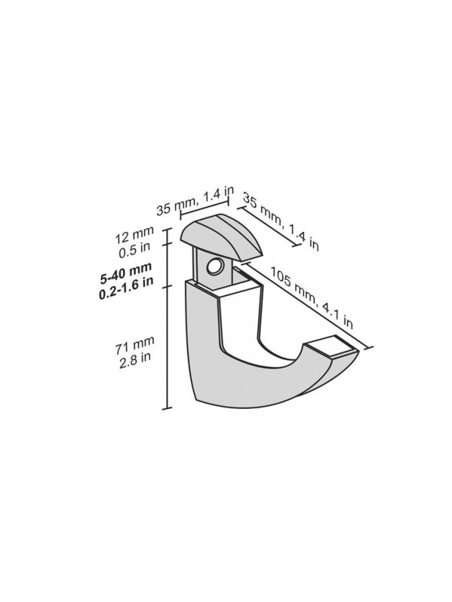 Lentynos laikiklis Scoop Maxi, 40x105 mm, balta, 2 vnt. 1 Lentynos laikiklis Scoop Maxi, 40x105 mm, balta, 2 vnt. 1
