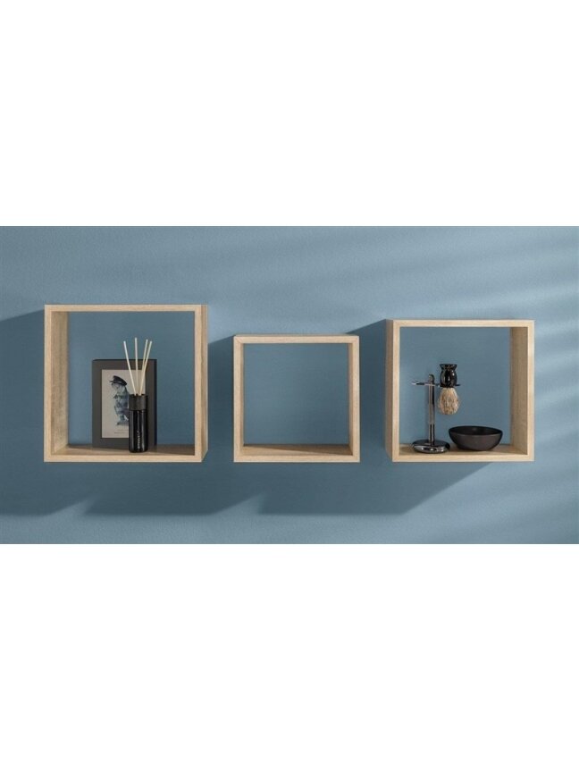 Lentynų komplektas Frame, ąžuolo, 30 x 30 x 11.7 cm, 3 vnt. 1 Lentynų komplektas Frame, ąžuolo, 30 x 30 x 11.7 cm, 3 vnt. 1