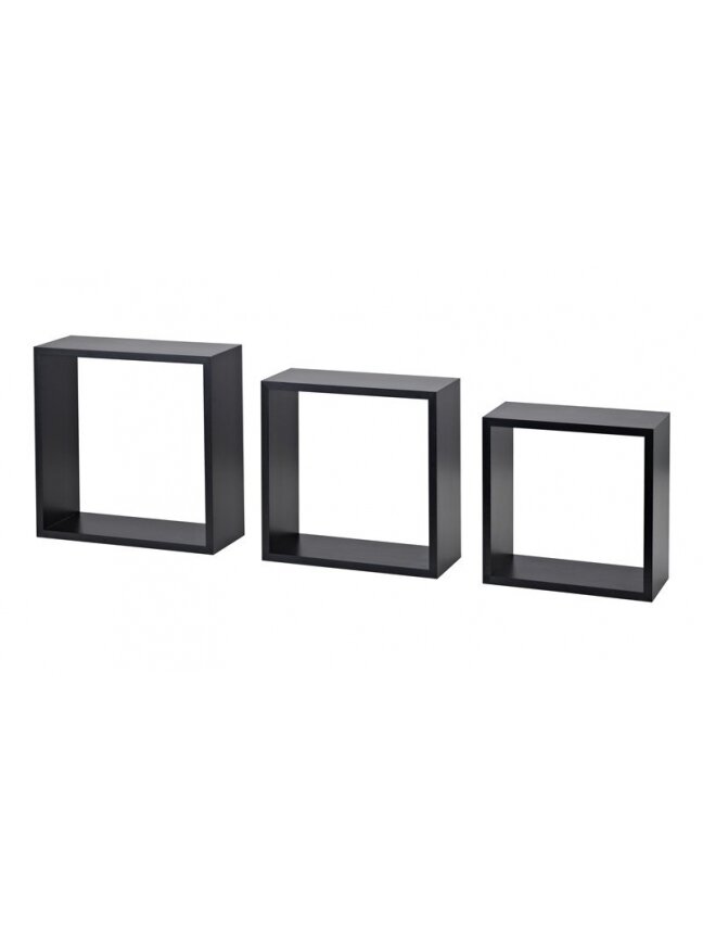 Lentynų komplektas Frame, juoda, 30 x 30 x 11.7 cm, 3 vnt. Lentynų komplektas Frame, juoda, 30 x 30 x 11.7 cm, 3 vnt.