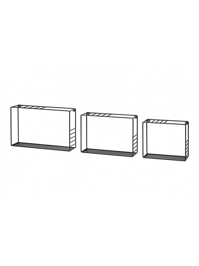 Lentynų komplektas Lynn, juoda, 42 x 26 x 10 cm, 3 vnt. Lentynų komplektas Lynn, juoda, 42 x 26 x 10 cm, 3 vnt.