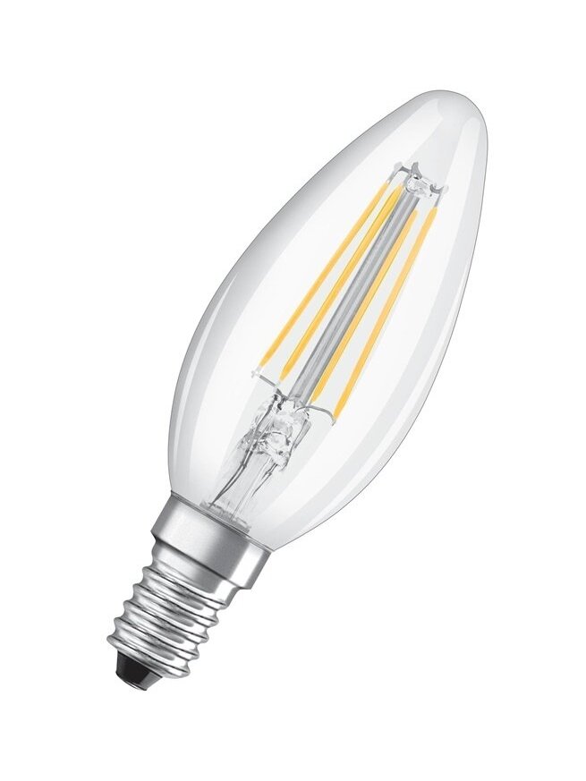 LED lemputė Osram Filamentinė, B35, 5W, E14, 827, 470lm, dim LED lemputė Osram Filamentinė, B35, 5W, E14, 827, 470lm, dim