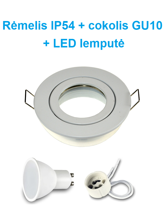 LED šviestuvas į pakalimą GU10, baltas LED šviestuvas į pakalimą GU10, baltas