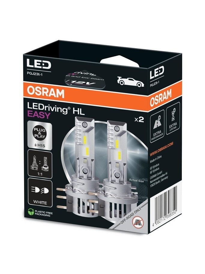 LEMP AUTO LED H15 12V 17/4W 6500K 2VNT 2