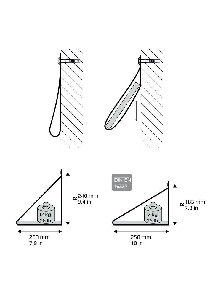 Lentynos laikiklis Dolle Loop, 240x250 mm, ruda, 2 vnt. 2 Lentynos laikiklis Dolle Loop, 240x250 mm, ruda, 2 vnt. 2