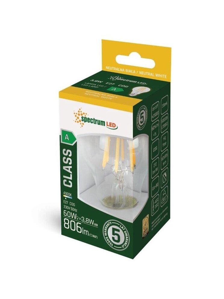 LEMPUTĖ LED E27 A60 3.8W 806LM 4000K FL ULT 1