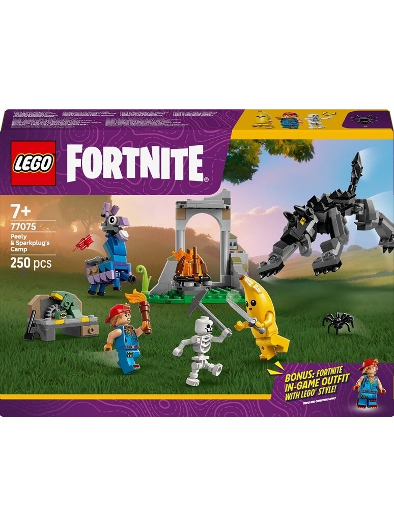 LEGO® Fortnite Peely & Sparkplug's Camp 77075, 250 pcs LEGO® Fortnite Peely & Sparkplug's Camp 77075, 250 pcs