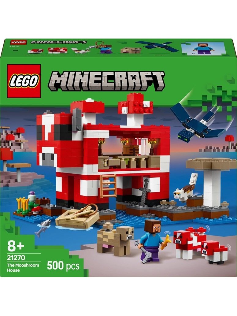 LEGO® Minecraft The Mooshroom House 21270, 500 vnt. LEGO® Minecraft The Mooshroom House 21270, 500 vnt.