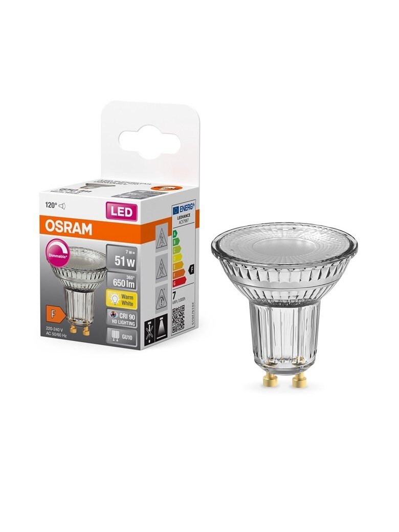 Lemputė Osram LED, PAR16, 2700 °K, GU10, 7 W, 650 lm 1