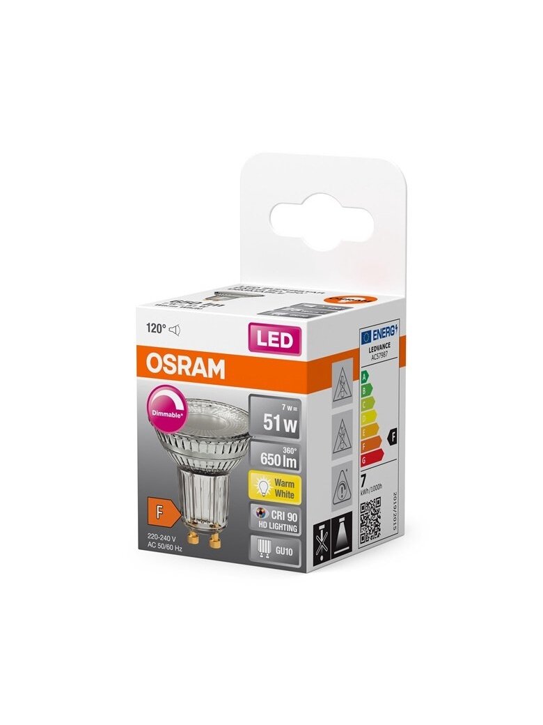 Lemputė Osram LED, PAR16, 2700 °K, GU10, 7 W, 650 lm 2