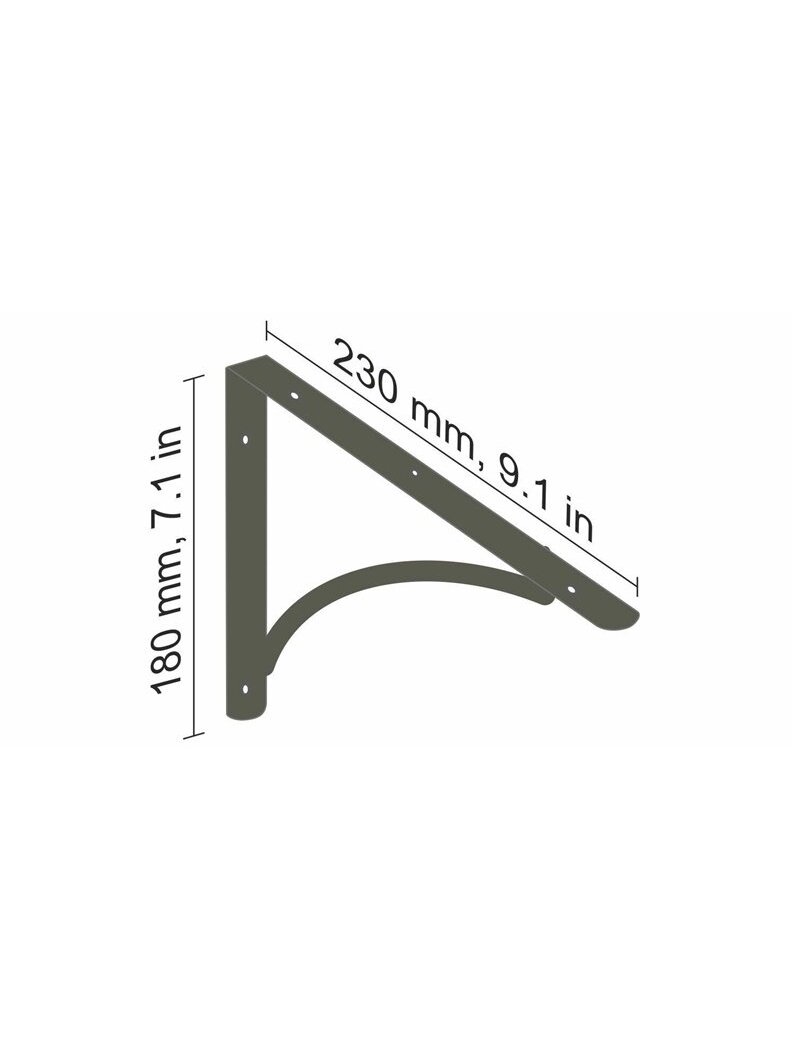 Lentynos laikiklis Dolle Arch, 230x180 mm, pilka 1 Lentynos laikiklis Dolle Arch, 230x180 mm, pilka 1