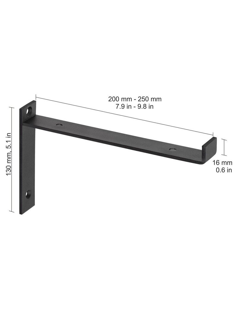 Lentynos laikiklis Dolle Lip, 200x130 mm, juoda 1 Lentynos laikiklis Dolle Lip, 200x130 mm, juoda 1