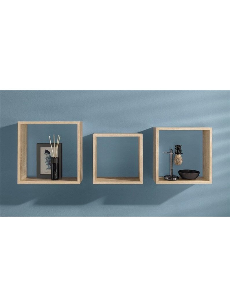 Lentynų komplektas Frame, ąžuolo, 30 x 30 x 11.7 cm, 3 vnt. 1 Lentynų komplektas Frame, ąžuolo, 30 x 30 x 11.7 cm, 3 vnt. 1