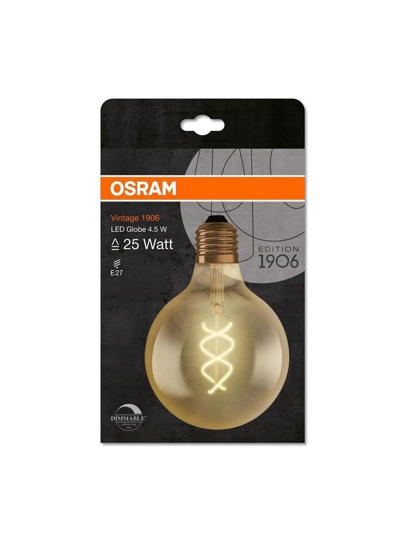 LED lemputė OSRAM, G125, E27, 4,5 W, 300 lm, 2000 K 2 LED lemputė OSRAM, G125, E27, 4,5 W, 300 lm, 2000 K 2