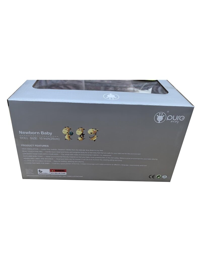 Lėlė - kūdikis su priedais Pure baby 706629W, 25 cm 2