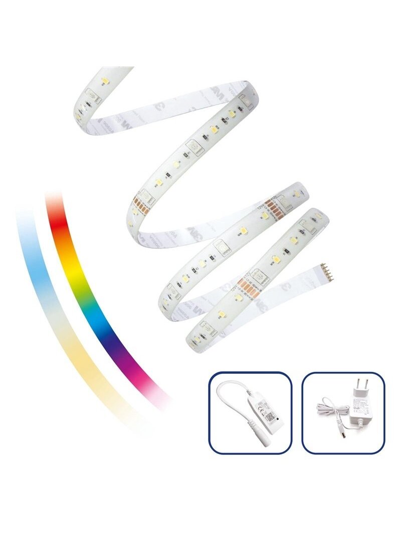 LED juosta WIFI, 17W, 5m, RGBW, su valdikliu ir adapteriu