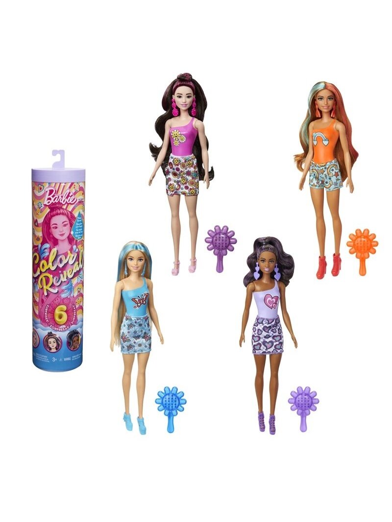 Lėlė su priedais BARBIE COLOR REVEAL HRK06, 29 cm