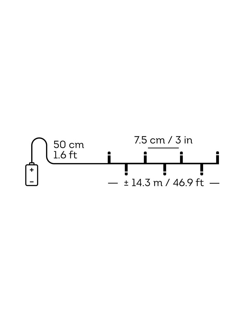 Lempučių girlianda Durawise, 497161, 14.3 m, balta, 192 LED 2