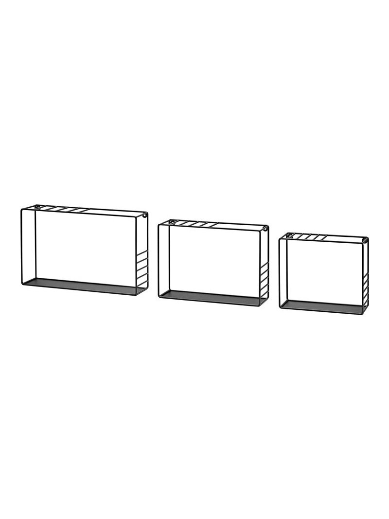 Lentynų komplektas Lynn, juoda, 42 x 26 x 10 cm, 3 vnt. Lentynų komplektas Lynn, juoda, 42 x 26 x 10 cm, 3 vnt.