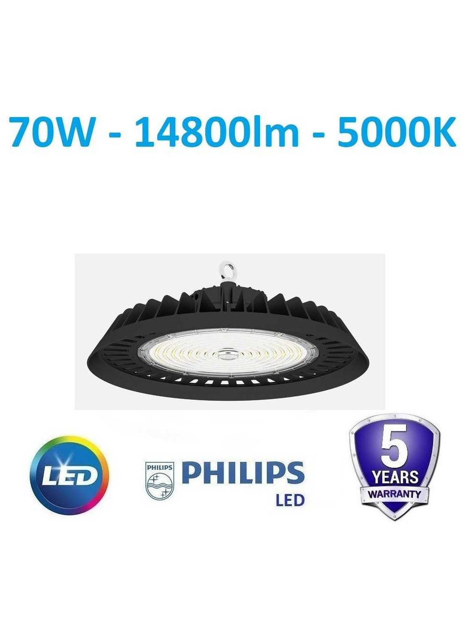 LED High bay UFO 70W - 14800lm - 5000K - IP65 LED High bay UFO 70W - 14800lm - 5000K - IP65