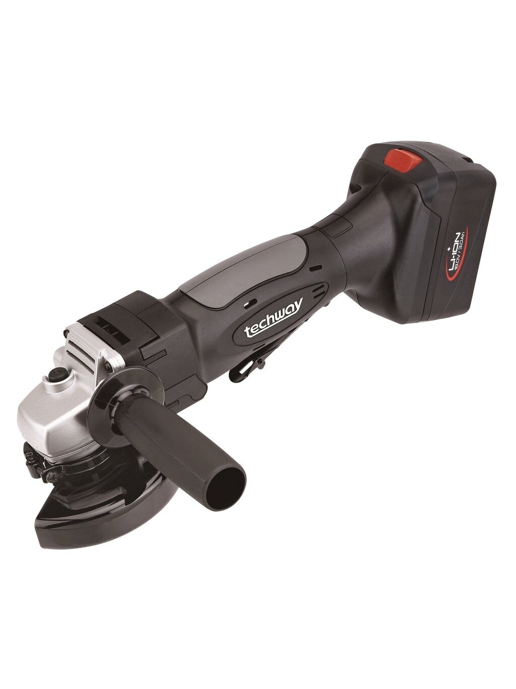 ⬡ Li-Ion akumuliatorinis kampinis šlifuoklis 125 mm 18V (T75102158, TECHWAY)