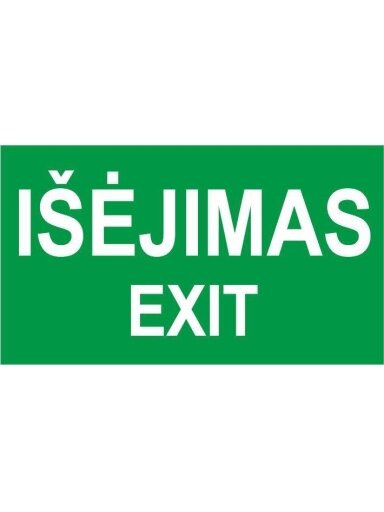 Lipdukas išėjimas exit 100x180mm