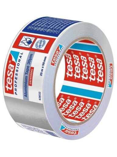 Lipni aliuminio juosta, Tesa Universal, 25 m x 50 mm