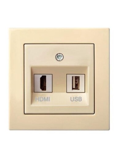 Lizdas HDMI+USB LIREGUS EPSILON, smėlio spalvos