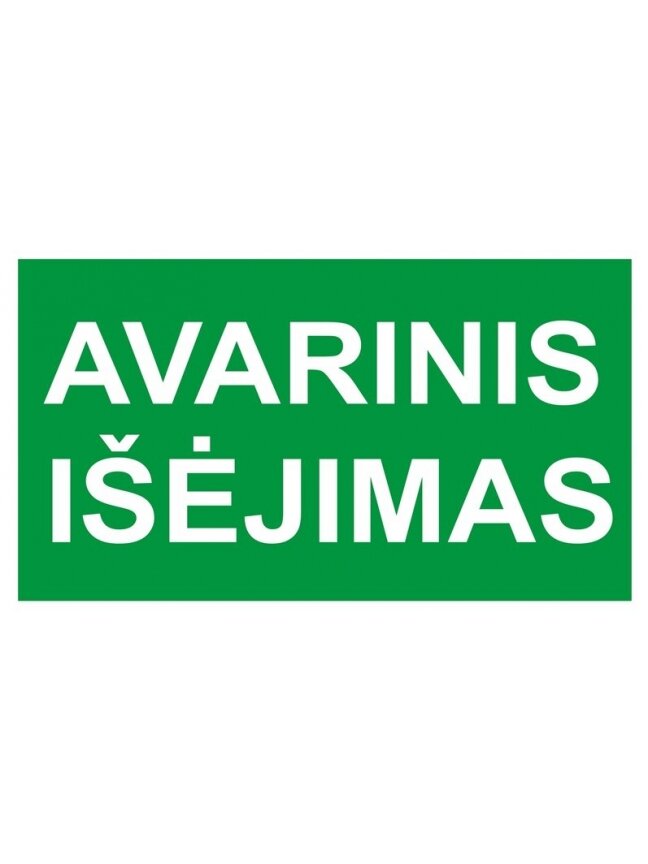 Lipdukas avarinis išėjimas 130x230mm Lipdukas avarinis išėjimas 130x230mm