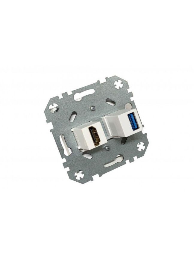 Lizdas HDMI+USB LIREGUS EPSILON, baltos spalvos 2