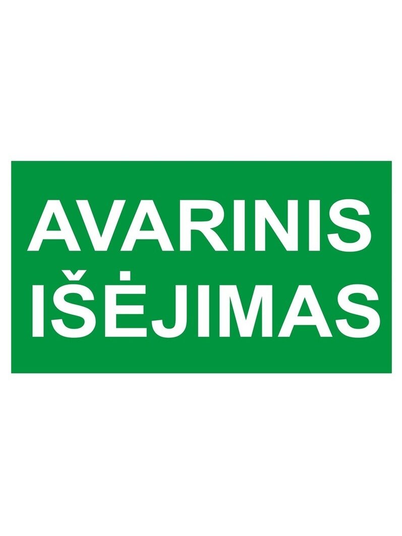 Lipdukas avarinis išėjimas 130x230mm Lipdukas avarinis išėjimas 130x230mm
