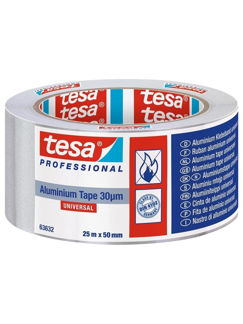 Lipni aliuminio juosta, Tesa Universal, 25 m x 50 mm Lipni aliuminio juosta, Tesa Universal, 25 m x 50 mm