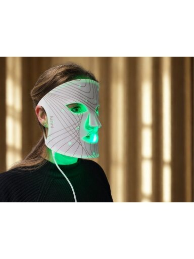 Lunni 7 spalvų LED ir artimosios infraraudonųjų spindulių šviesos silikoninė LED veido kaukė balta
