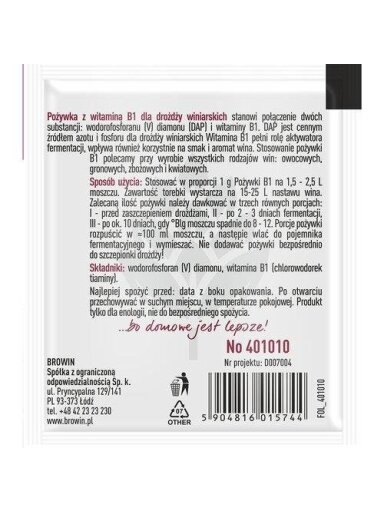 Maitinamoji vyno mielių terpė BIOWIN PO-B/401010, su vit. B