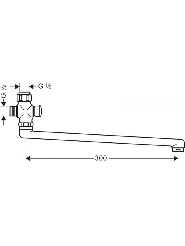 Maišytuvo vamzdis Hansgrohe 14495, 30 cm 2