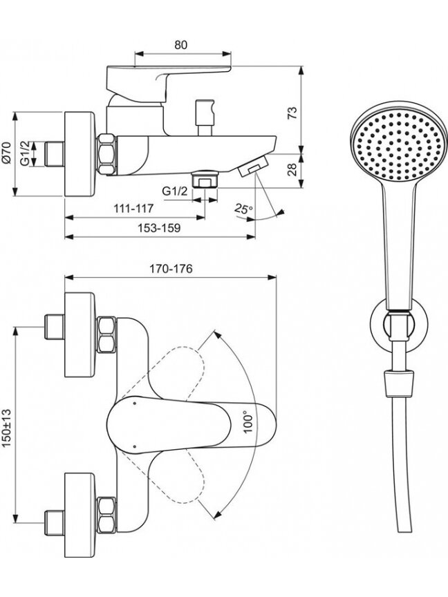 MAIŠYTUVOS VONIOS IDEAL STANDARD BC706AA 2 MAIŠYTUVOS VONIOS IDEAL STANDARD BC706AA 2