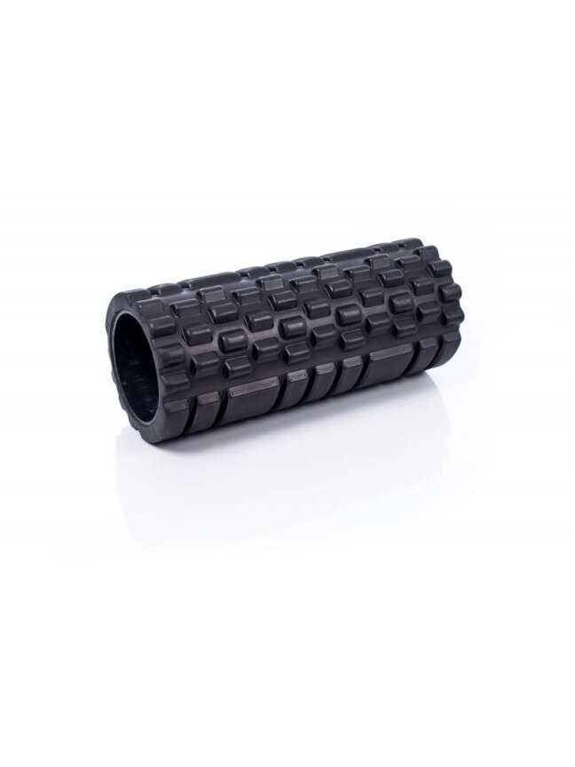 Masažinis jogos pilateso putų volelis Grid Roller, juodas Masažinis jogos pilateso putų volelis Grid Roller, juodas