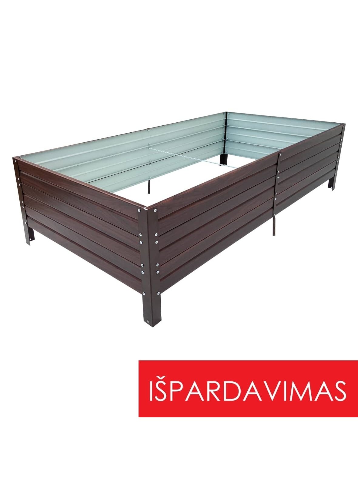 Metalinė pakelta lysvė, medžio imitacijos 1 Metalinė pakelta lysvė, medžio imitacijos 1