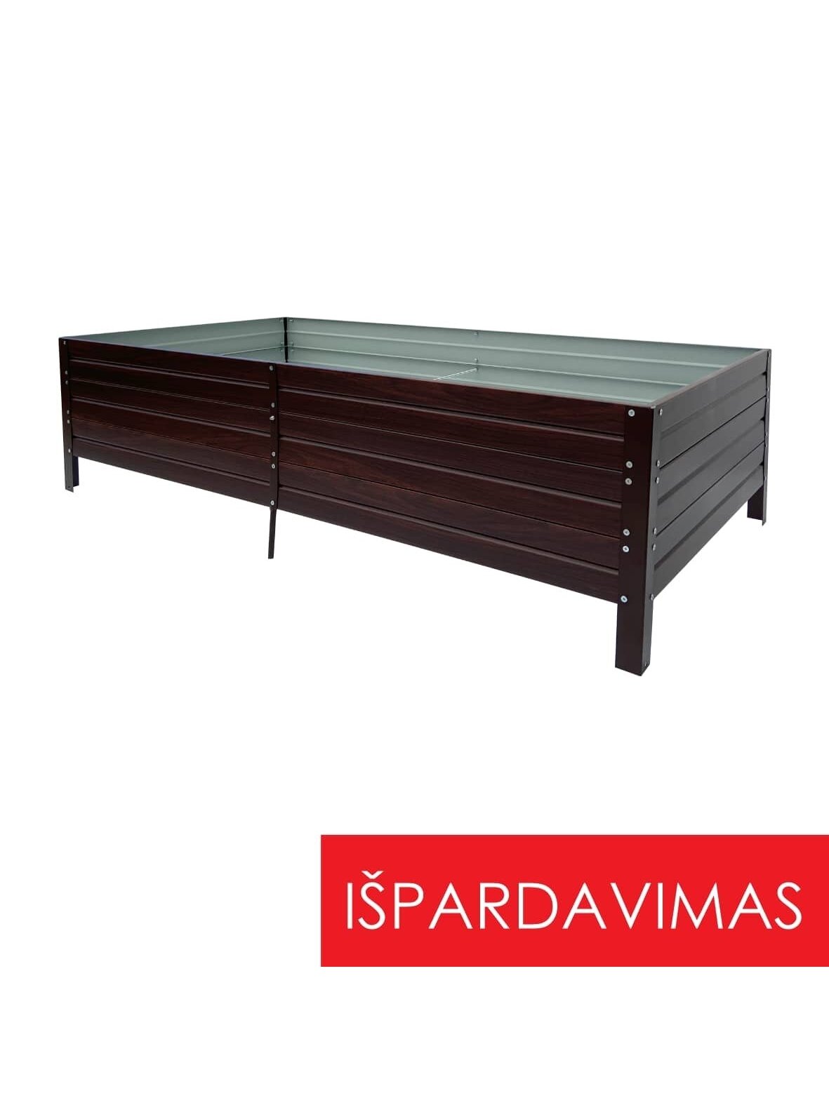 Metalinė pakelta lysvė, medžio imitacijos Metalinė pakelta lysvė, medžio imitacijos