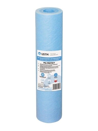 Mechaninė antibakterinė filtro kasetė USTM PS1 10", 1 mkm