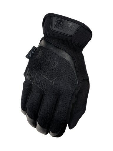 Mechanix Wear Pirštinės Mechanix FastFit® juodos, L dydis. Rauktas rankogalis, 0.6 mm dirbtinė oda, TrekDry®, touchscreen technologija