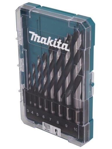 Medienos grąžtų komplektas Makita, 3-10mm, 8 vnt