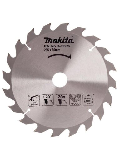 Medienos pjovimo diskas Makita D-03925 235 X 2.4 X 30 mm