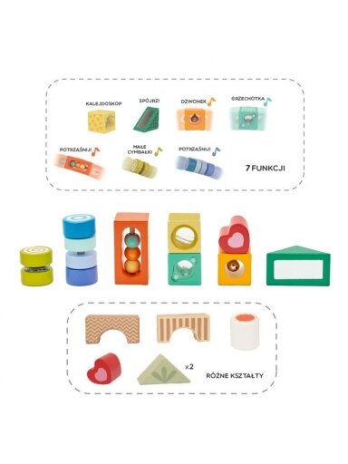 Medinės Kaladėlės - Daugiafunkcinė dėlionė CLASSIC WORLD MONTESSORI