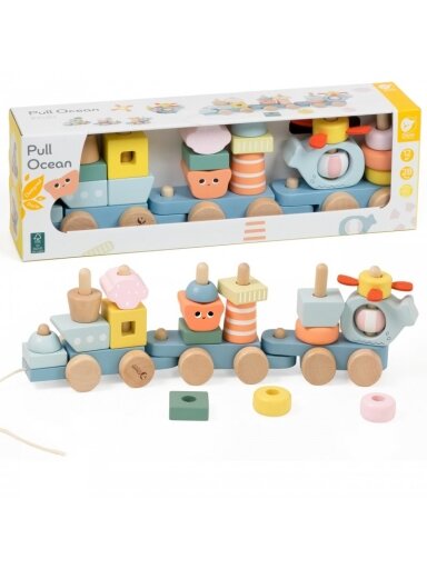 Medinės Traukinio kaladėlės CLASSIC WORLD Montessori